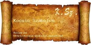 Kocsis Szabolcs névjegykártya