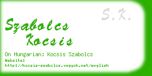 szabolcs kocsis business card
